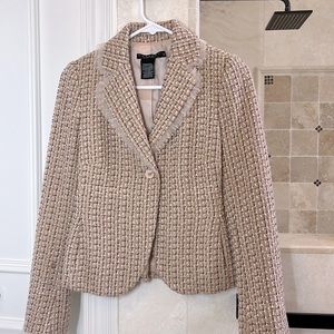 Woman tweed jacket pink size XS
